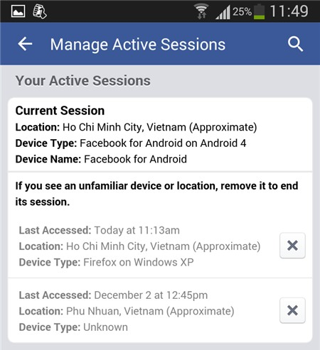 Cách thoát Facebook từ xa